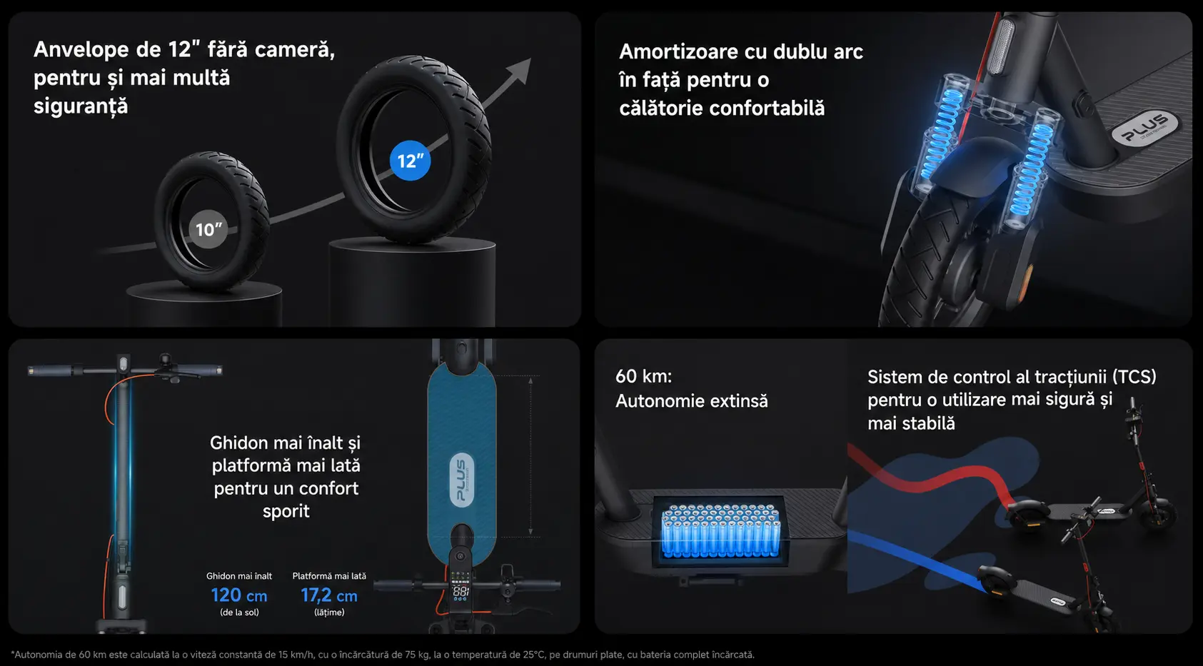 Trotinetă Х​і​а​о​m​і 5 pro, amortizare și roți, detaliu 2